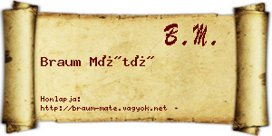 Braum Máté névjegykártya